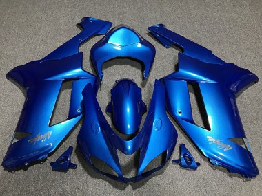 Acheter Carénages Moto Kawasaki ZX6R 2007-2008 - Bleu Brillant Chrome Logo