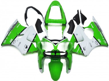 Acheter Carénages Moto Kawasaki ZX6R 2000-2002 - Blanc Vert Noir Bridgestone Silkolene