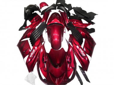 Acheter Carénages Moto Kawasaki ZX14R 2006-2011 - Rouge Noir Flamme Blanc Ninja