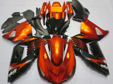 Acheter Carénages Moto Kawasaki ZX14R 2006-2011 - Orange Noir Brillant