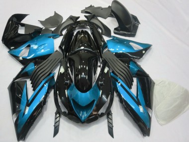 Acheter Carénages Moto Kawasaki ZX14R 2006-2011 - Bleu Clair Noir Brillant