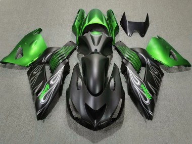 Acheter Carénages Moto Kawasaki ZX14R 2006-2011 - Vert Noir Mat