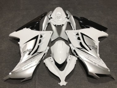 Acheter Carénages Moto Kawasaki Ninja 300 2013-2017 - Blanc Brillant Argent Noir