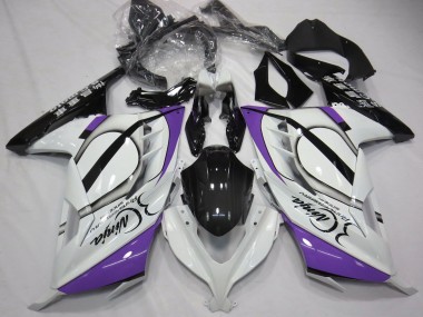 Acheter Carénages Moto Kawasaki Ninja 300 2013-2017 - Blanc Brillant Violet Noir