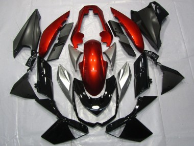 Acheter Carénages Moto Kawasaki Z1000 2010-2013 - Rouge Argent Noir Brillant