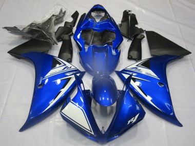 Acheter Carénages Moto Yamaha R1 2012-2014 - Bleu Blanc Noir Mat