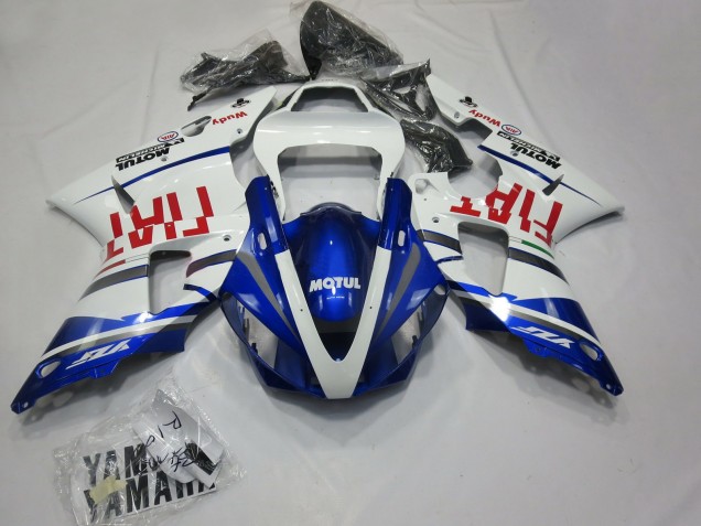 Carénages Moto Yamaha R1 2000-2001 - Blanc Bleu Rouge Fiat Motul