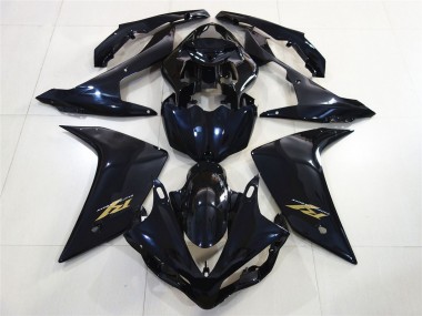 Acheter Carénages Moto Yamaha R1 2007-2008 - Noir Brillant Bleu Foncé Or Décalque