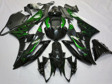 Acheter Carénages Moto Yamaha R6 2006-2007 - Noir Brillant Vert Flamme
