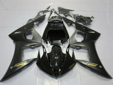 Acheter Carénages Moto Yamaha R6 2003-2004 - Noir Brillant Noir Mat Or Décalque