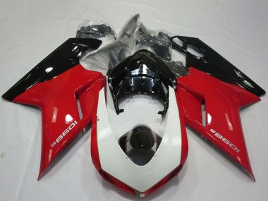 Acheter Carénages Moto Ducati 1098 2007-2014 - Rouge Blanc Noir Brillant
