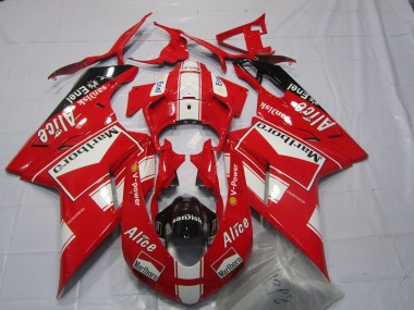 Acheter Carénages Moto Ducati 848 1098 1198 2007-2014 - Blanc Rouge Noir Brillant Marlboro Alice
