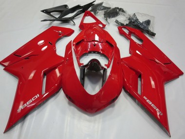 Acheter Carénages Moto Ducati 1098 2007-2014 - Rouge Brillant Noir Brillant