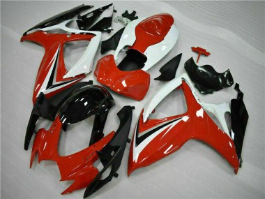 Acheter Carénages Moto Suzuki GSXR 600/750 2006-2007 - Blanc Rouge Noir Brillant Bande