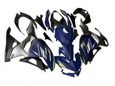 Acheter Carénages Moto Kawasaki Ninja 500 EX500R 2024-2025 - Bleu Blanc Jaune Argent Noir