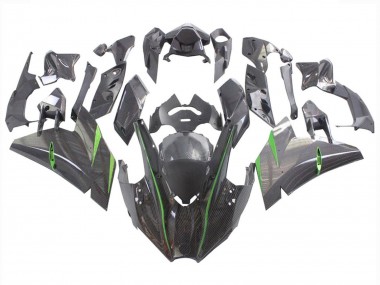 Acheter Carénages Moto Kawasaki Ninja H2 2015-2022 - Noir Fibre de Carbone Vert