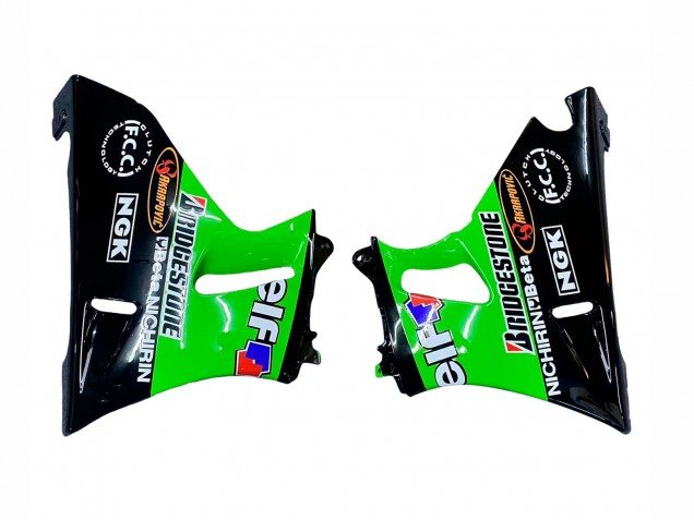 Carénages Moto Kawasaki ZZR400 1993-2007 - Vert Noir Brillant Vert Monstre Elf Touch4 Bridgestone