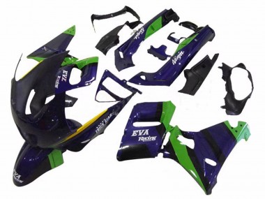 Acheter Carénages Moto Kawasaki ZZR400 1993-2007 - Vert Bleu Foncé Violet Trick Star EVA Courses