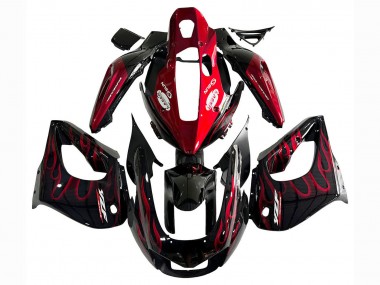Acheter Kits Carénage Moto Yamaha YZF 1000R Thundecourses 1997-2007 - Noir Rouge Flamme