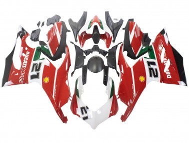 Acheter Carénages Moto Ducati Panigale V2 2020-2024 - Blanc Rouge Vert Noir Mat Corse 21