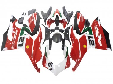 Acheter Carénages Moto Ducati Panigale V2 2020-2024 - Blanc Rouge Vert Noir Mat Corse 21