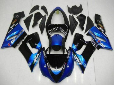 Acheter Carénages Moto Kawasaki ZX6R 2005-2006 - Bleu Noir Brillant Elf
