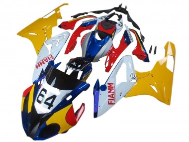 Acheter Carénages Moto BMW S1000RR 2015-2016 - Jaune Blanc Bleu Fiamm 64