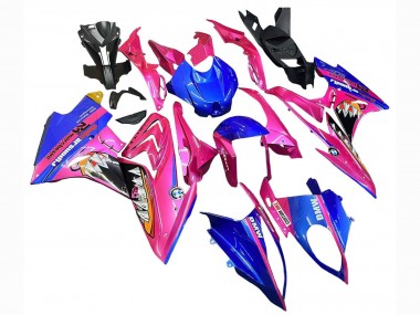 Acheter Carénages Moto BMW S1000RR 2015-2016 - Rose Bleu Requin