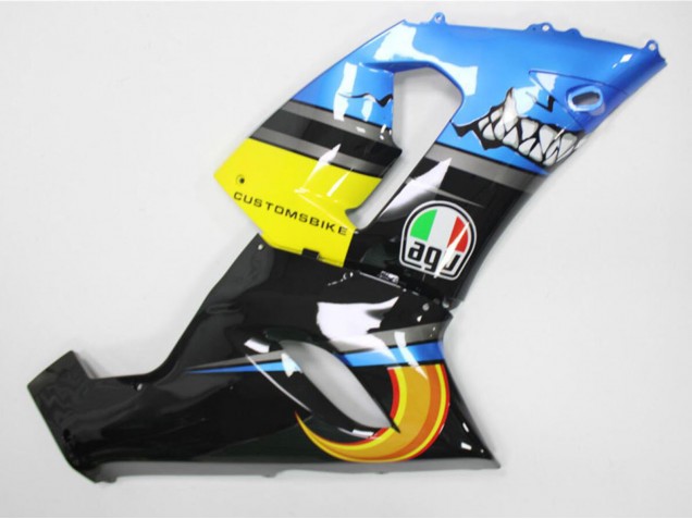 Carénages Moto Kawasaki ZX6R 2005-2006 - Bleu Jaune Noir Requin