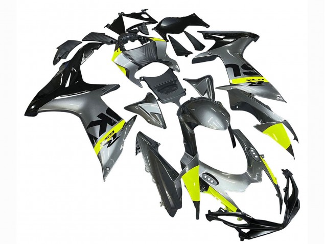 Carénages Moto Suzuki GSXR 600 / GSXR 750 2011-2024 - Argent Jaune Noir
