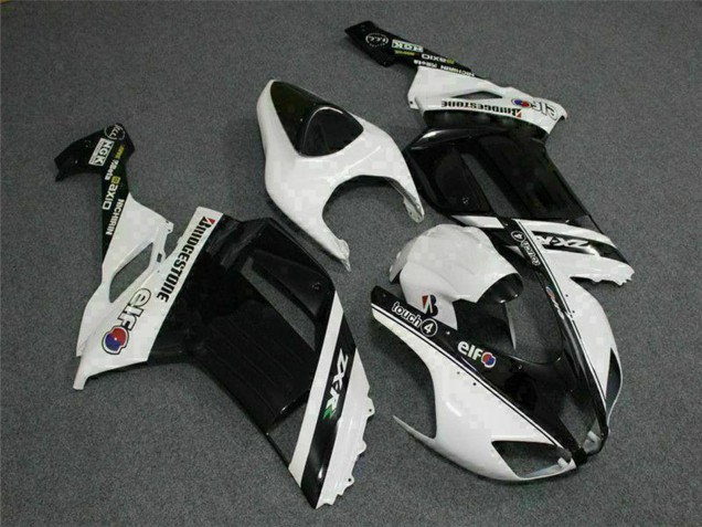 Carénages Moto Kawasaki ZX6R 2007-2008 - Noir Blanc Elf