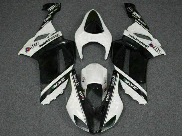 Carénages Moto Kawasaki ZX6R 2007-2008 - Noir Blanc Elf