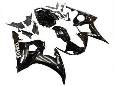 Acheter Carénages Moto Yamaha YZF R6 2003-2004 - Noir Brillant Blanc Décalque