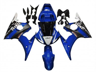 Acheter Carénages Moto Yamaha YZF R6S 2006-2009 - Bleu Blanc Noir Brillant Yamalube