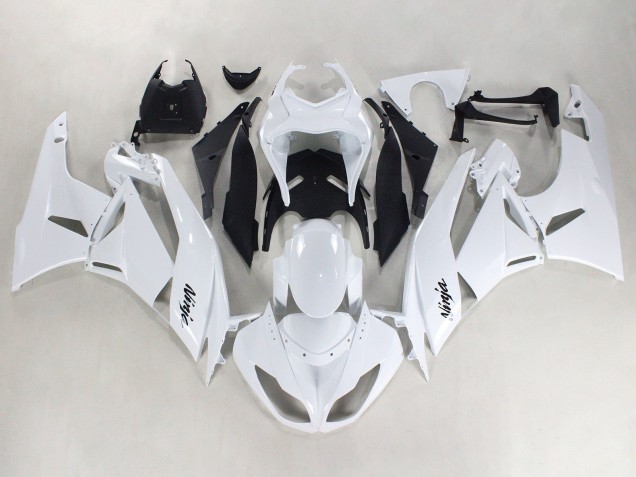 Carénages Moto Kawasaki ZX6R 2009-2012 - Blanc Noir Ninja