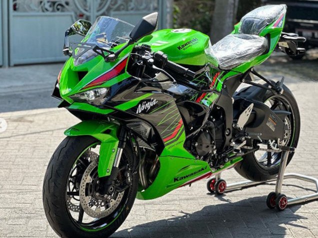 Carénages Moto Kawasaki ZX6R 2019-2022 - Vert Noir Brillant Rouge