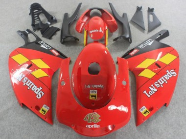 Acheter Carénages Moto Aprilia RS125 2000-2005 - Rouge Jaune Noir Spains No1