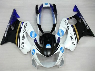 Acheter Carénages Moto Honda CBR600 F4 1999-2000 - Blanc Bleu Noir Brillant Konica Minolta
