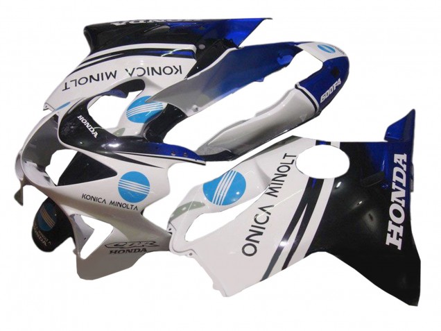 Carénage Moto Honda CBR600 F4 1999-2000 - Blanc Bleu Noir Brillant Konica Minolta