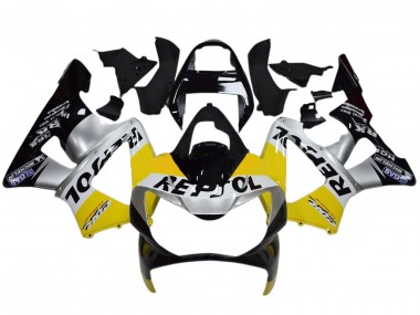 Acheter Carénages Moto Honda CBR900RR 929 2000-2001 - Jaune Argent Noir Brillant Repsol