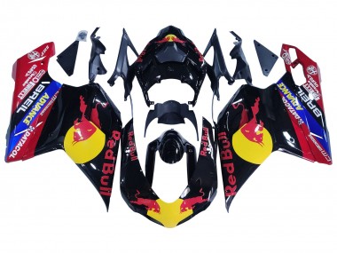 Acheter Carénages Moto Ducati 848/1098/1198 2007-2014 - Noir Brillant Jaune Bleu Red Bull