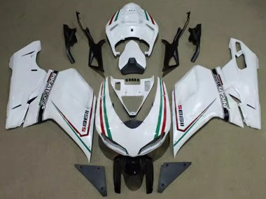 Acheter Carénages Moto Ducati 1198 2007-2014 - Blanc Rouge Vert Noir Corse