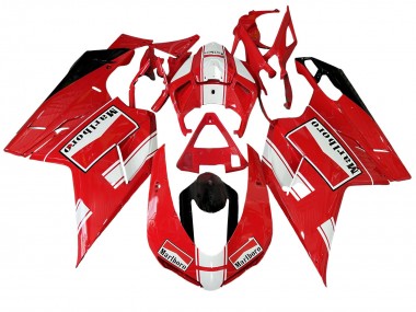 Acheter Carénages Moto Ducati 848/1098/1198 2007-2014 - Blanc Rouge Noir Brillant Marlboro