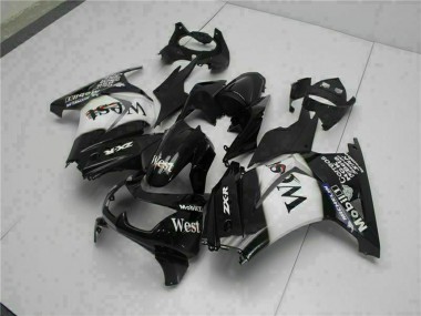 Acheter Carénages Moto Kawasaki EX250 2008-2012 - Noir Brillant Blanc West