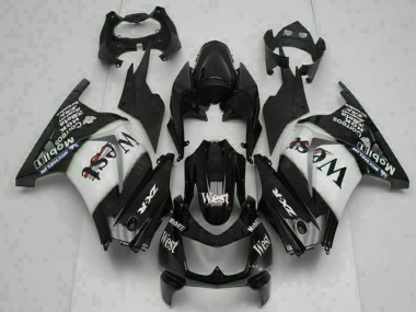 Acheter Carénages Moto Kawasaki EX250 2008-2012 - Noir Brillant Blanc West