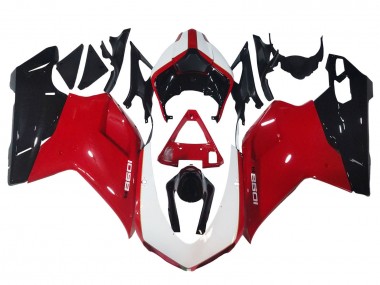 Acheter Carénages Moto Ducati 1098 2007-2014 - Blanc Rouge Noir Brillant