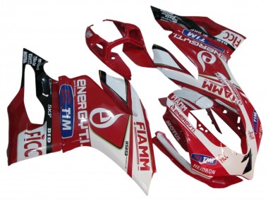 Acheter Carénages Moto Ducati 1199 2011-2014 - Blanc Rouge Noir Brillant Fiamm 7