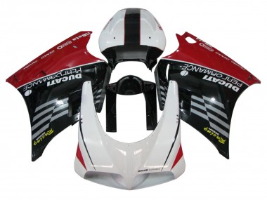 Acheter Carénages Moto Ducati 748/916/996/998 1993-2005 - Blanc Rouge Noir Brillant Courses Performance