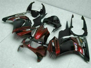 Acheter Carénages Moto Kawasaki EX250 2008-2012 - Noir Brillant Rouge Marron
