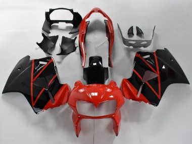 Acheter Carénages Moto Honda VFR 800 1998-2001 - Rouge Noir Brillant Bande